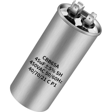 CBB65 450V AC 45uf 50/60HZ,Condensateur pour climatiseur,Condensateur de démarrage de compresseur,Condensateur rond (1/5)