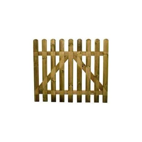 Portillon bois 100x80 cm – Lattes verticales 16x90 mm – Pin traité autoclave – Pour espaces extérieurs – Blinky