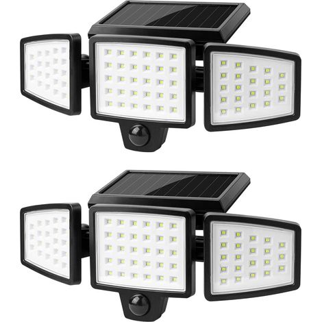 2PCS Le Solar Lights Outdoor, 74led Solar Lights Outdoor Motion Sensor 1000lm 6500k, 360 Rotatable Outdoor Solar Spotlight, Led Security Floodlight Ip65 Wa (1/5)