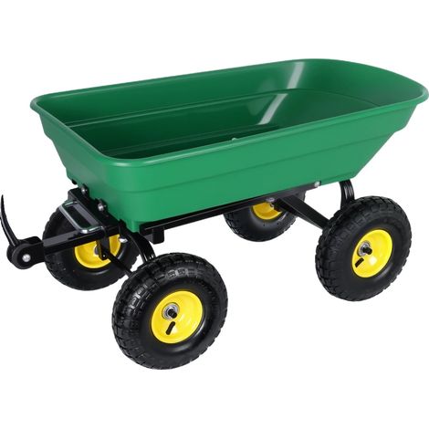 Chariot de jardin, capacité de 55L, charge de 200kg, vert (1/2)
