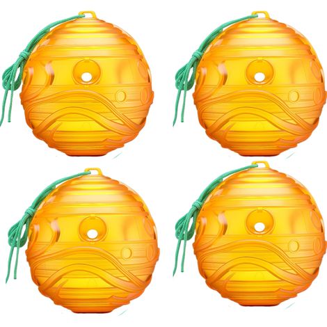 Lot de 4 pièges à guêpes réutilisables pour l'extérieur, attrape-guêpes et frelons suspendus avec attractif, efficaces pour la lutte antiparasitaire dans les jardins, les fermes et les vergers, motif (1/5)
