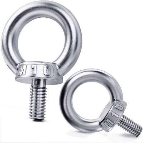 Lot de 6 vis à anneau M10 en acier inoxydable 304 (1/5)