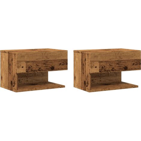 Wall-mounted Bedside Cabinets 2 pcs Old Wood vidaXL