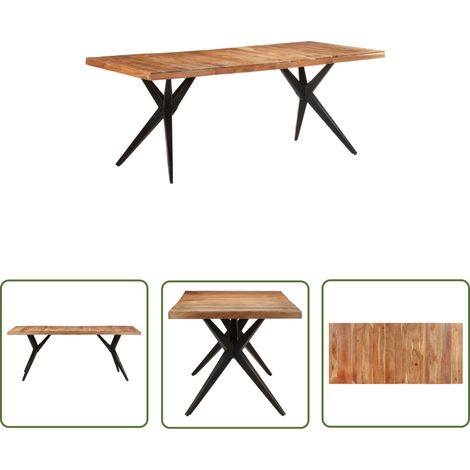 The Living Store Esstisch 200x90x76 cm Akazie Massivholz - Holz Tisch - Esstisch - Wohnzimmertisch - Massivt Holz - Akazienholz (1/5)