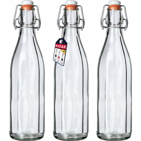 KADAX Universale Flasche mit Bügelverschluss, dichte Bügelflasche, vintage Glasf
