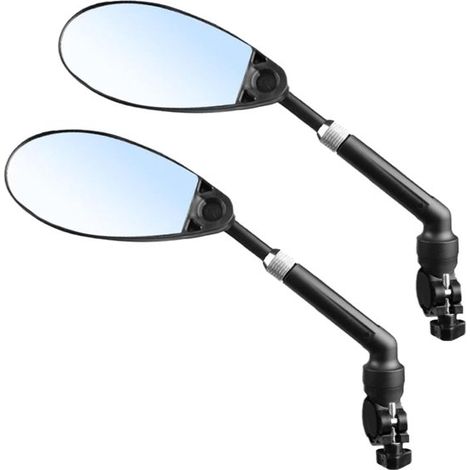 Juego de 2 espejos retrovisores para bicicleta con forma de lágrima，cristal azul antirreflejos，urbanas y de montaña (1/5)