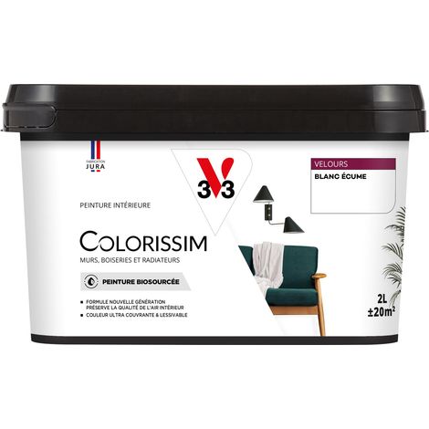 Peinture murale intérieure Colorissim® V33 Blanc écume Velours 2L