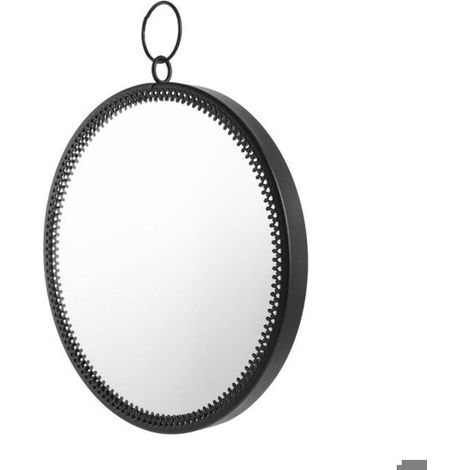Miroir rond suspendu de 18 cm Miroir de maquillage décoratif mural pour chambre et salle de bain (1/5)