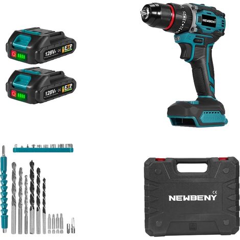 Perceuse à percussion, moteur sans balais, couple de 80 N.m, 2 Ensemble de Batteries B (1/2)
