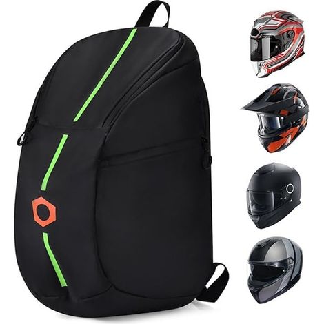 Mochila para casco de moto: mochila ligera e impermeable, gran capacidad para cascos de motociclista, característica única, ver descripción. (1/5)