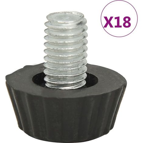 Pieds de meubles réglables M8 18 pcs Noir (1/5)