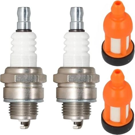 L7RTC Kit d'entretien de filtre à carburant pour bougie d'allumage compatible pour Stihl 020 024 026 064 066 084 MS200 scie à chaîne, remplacement pour NGK 6703 BPMR7A, pour Champion 859 (1/4)