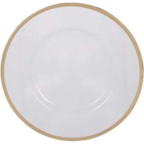 Sous-assiette transparente avec décor doré, Ø 33 cm