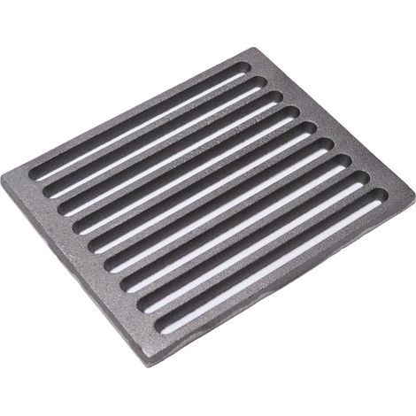Fonderia Bongiovanni – Grille en fonte 24 x 19 cm – Pour cheminée, poêle, barbecue – Améliore le tirage du conduit de fumée – Fond pour cendres