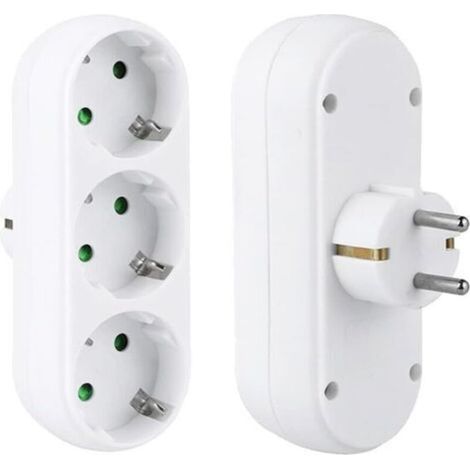 Adaptateur secteur, prise murale, prises portables, bureau, maison, voyage, blanc (1/5)