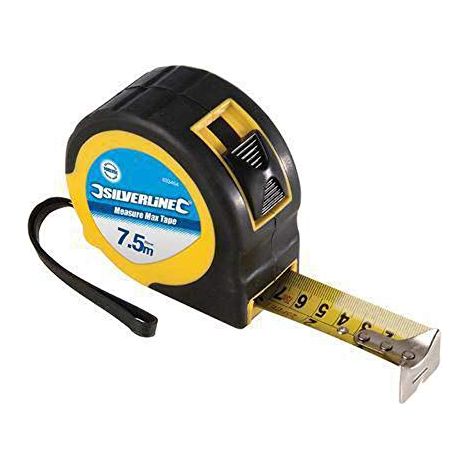 Silverline metro flessibile flessometro riga ABS 10 m x 32 mm comoda impugnatura