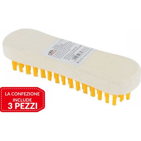 Trade Shop - 3 Pz Spazzola Per Indumenti Bucato Setole Pulizia Casa Lavaggio Vestiti In Legno - (1/4)