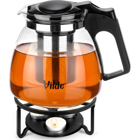 Teiera in vetro resistente al calore con infusore da 1,15 l + elemento riscaldante (1/5)