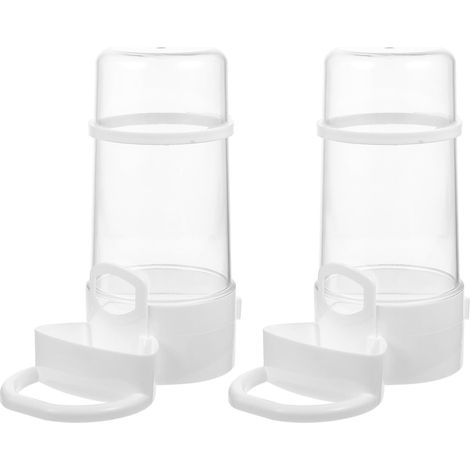 2 Distributeur Eau, Plastique Robuste, Abreuvoir Oiseaux, 400ml, Cage Perruches