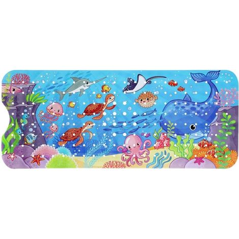 Tapis de bain antidérapant 100×40 cm avec motif enfant, sans danger pour les enfants — (1/4)