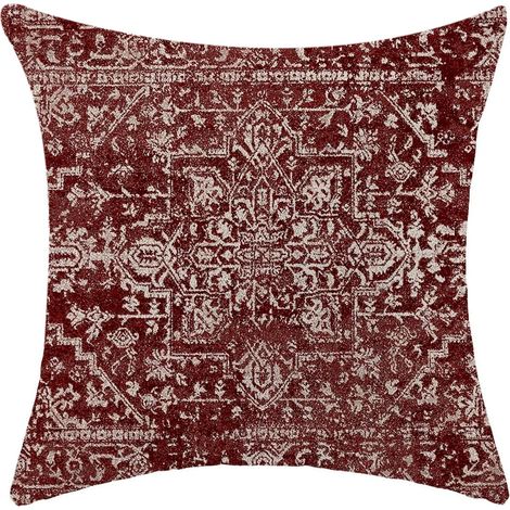 Coussin Décoratif - Lin - Design Ethnique - Pour Canapé, Sofa, Extérieur - 20x20 Pouces - Lot de 2