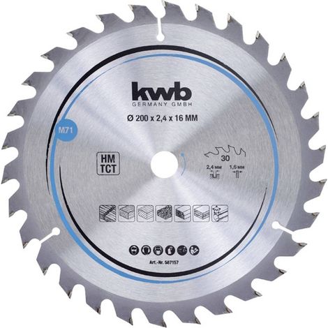 Lama per sega circolare kwb 587157 200 mm 30 denti carburo