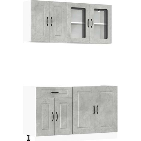 Maison Exclusive - Set Mobili da Cucina 4 pz Kalmar Grigio Cemento in Truciolato