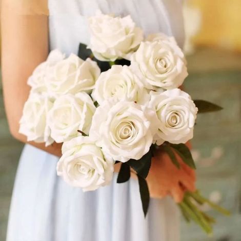 Rose Artificielle - Branche Fleur Artificielle 51 cm - Pour Décoration Mariage Maison Intérieure - Lot de 5 Pièces (1/4)