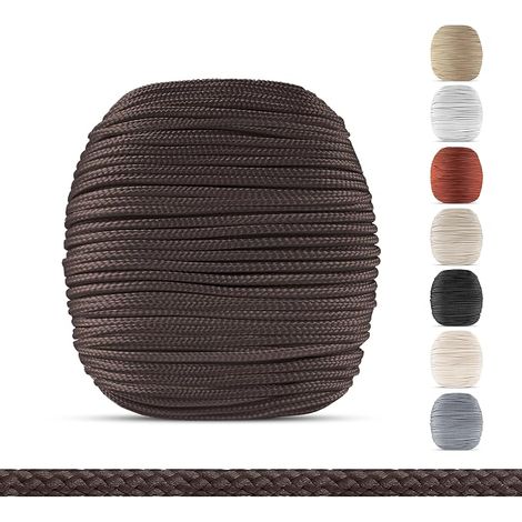 Cordon de Store vénitien 2,2 mm - Longueur 10-25 mètres - Cordon pour Stores en Bois, Bambou, Aluminium - Robustes et remplaçables. (Brun foncé, 10 mètres) (1/5)