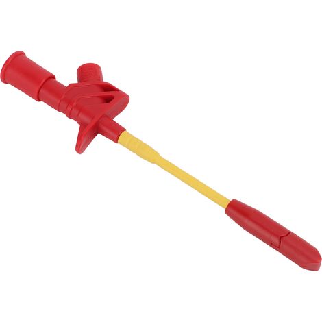Testeur de Crochet Multimètre Mini en Acier Inoxydable pour Diagnostic Auto Sonde 4mm J.30019 Rouge (1/5)