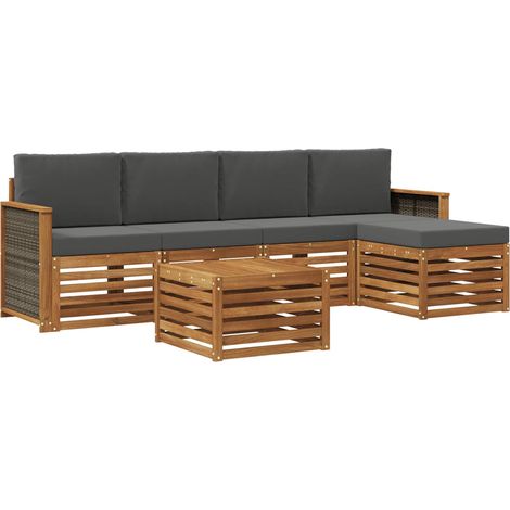 Outdoor Sofa Set with Cushion 6 pcs Natural and Anthracite vidaXL (1/5)