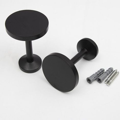 Lot de 2 embrasses de rideaux murales en alliage de zinc avec vis, supports de rideaux décoratifs, crochets d'embrasses de rideaux noirs élégants pour la maison ou le bureau. (1/4)