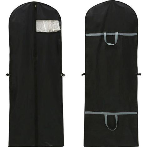 Lntyq Stück Lange Kleiderhülle, 180×60 cm Hochzeitskleidhülle, Staubdichte Kleiderhüllen, Kleiderhülle mit Griff, Kleiderhülle zum Aufhängen von Kleidung (Schwarz)