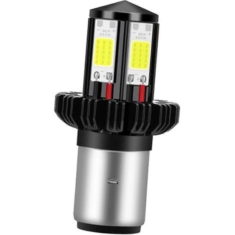 2x Motorrad-Scheinwerferlampen LED Fern- und Abblendlicht 6000K Weiß BA20D Autobahn