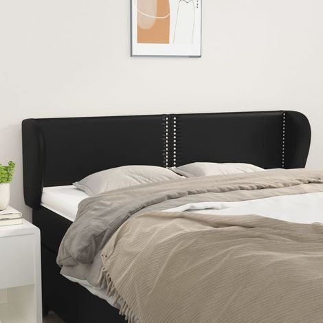 Cabecero de cuero sintético negro 147x23x78/88 cm vidaXL (1/5)