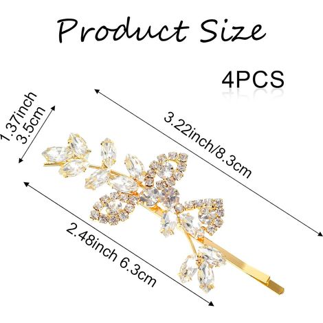 Pinces à cheveux vintage JeiibrZui pour femmes - Design strass pailleté - Épingles à cheveux papillon en métal - Accessoire élégant pour mariages et (1/5)