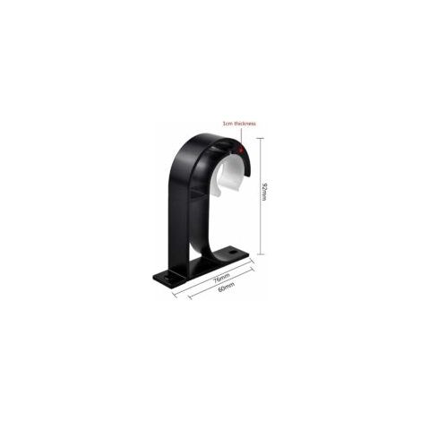 2 pcs Support de Tringle à Rideau Supports de Fixation au Plafond Support Tringle Penderie en Alliage de Zinc pour Chambre Salon avec Vis Tuyaux d'expansion (Noir) - Crezuo (1/4)
