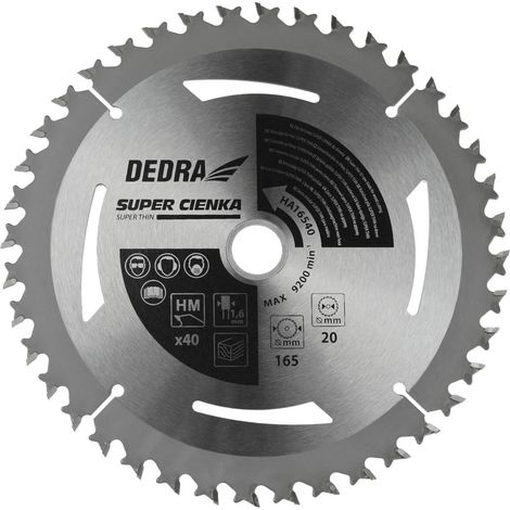 Kreissägeblatt Dedra super thin 165 mm 40 Hartmetallzähne