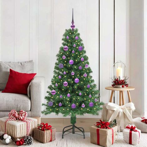Künstlicher Weihnachtsbaum mit 150 LEDs mit Ständer Grün 150 cm