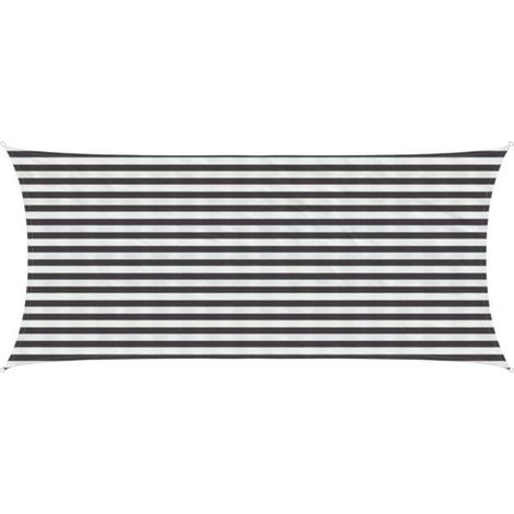 Voiles d'ombrage gris anthracite et blanches, 2 x 5 mètres en PEHD (1/5)