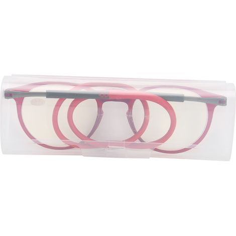 Lunettes de lecture magnétiques portables anti-lumière bleue pour presbytes, +200 rouge, style élégant. (1/5)