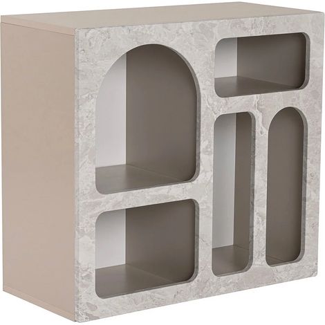 Consolle con 5 nicchie Effetto marmo Grigio LUELA (1/5)