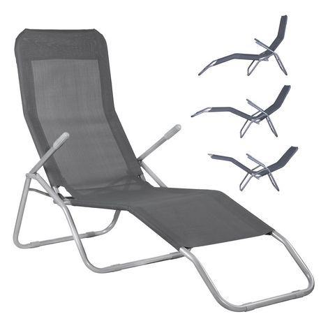 Sedia a sdraio da giardino a gravità zero grigio scuro zero gravity (1/5)