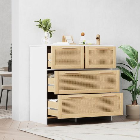 mobile cassettiera 80x80 4 cassetti rattan naturale OKMYHOME (1/5)