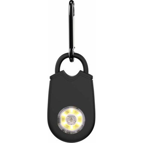 Alarme de sécurité personnelle 125DB, porte-clés d'alarme avec lumière LED SOS, alarme de sécurité d'autodéfense d'urgence légère pour femmes, enfants et personnes âgées Noir (1/5)