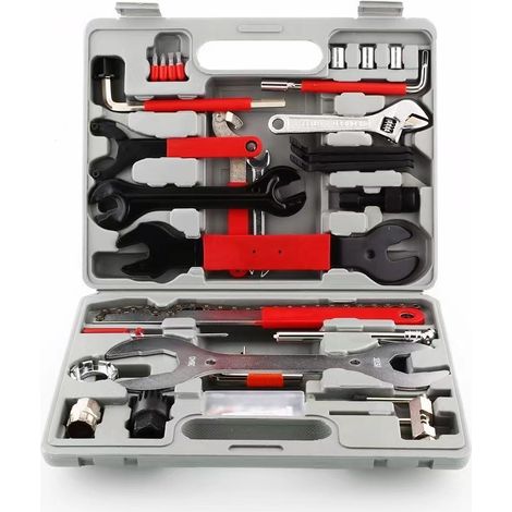 Kit de Réparation pour Vélo Boîte à Outils Professionnel VTT MTB avec 44 Pièces, Coffret d’Outils vélos bicyclettes