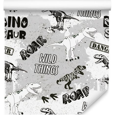 Papel pintado de dinosaurios y animales para salón y dormitorio, 50x1000 cm. (1/5)