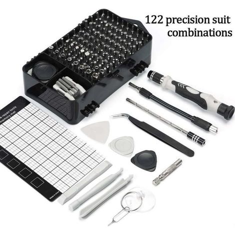 【Geeignet für den Familiengebrauch】 122-in-1-Präzisionsschraubendreher-Set, DIY-Reparatur-Werkzeugset zum Reparieren von iPhone, PC, MacBook, Xbox, Brillen und mehr, kleines Schraubendreher-Set (1/4)