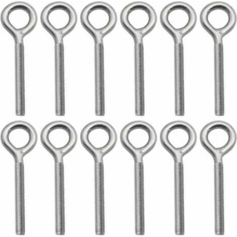 Set di 12 golfari in acciaio inox 304, viti ad anello avvitabili per altalena da esterno - M4