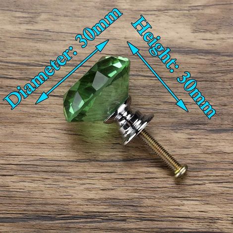 (Ensemble de 4 pièces) Boutons en cristal en forme de diamant, poignées de meubles, quincaillerie